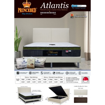 Atlantis CoolMax Euro Top Natural Latex Ortho Firm Pocketed Spring Mattress + Bedframe set